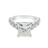 14K White Gold Princess Cut Diamond Engagement Ring (3.54 ct)